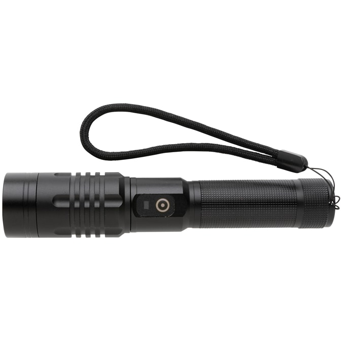 Gear X USB återuppladdningsbar ficklampa med logotyp, Företagsgåvor