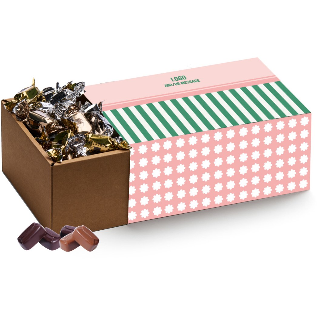 Sommarlåda med 1 kg choklad & logotyp , Företagsgåvor