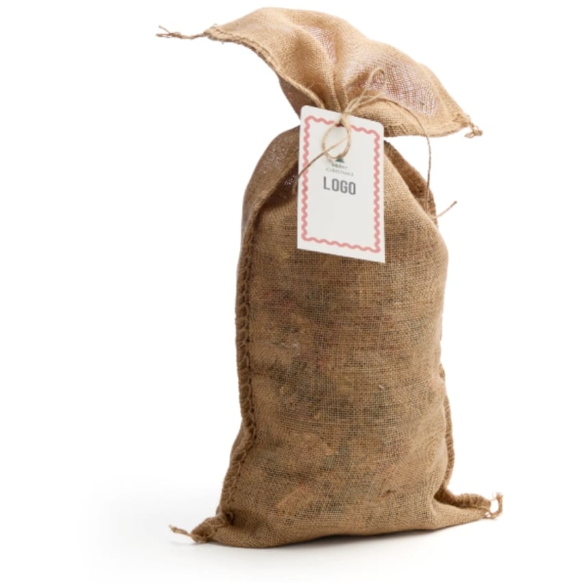 Julesäck - italiensk pralinmix och etikett, 3 kg, Företagsgåvor