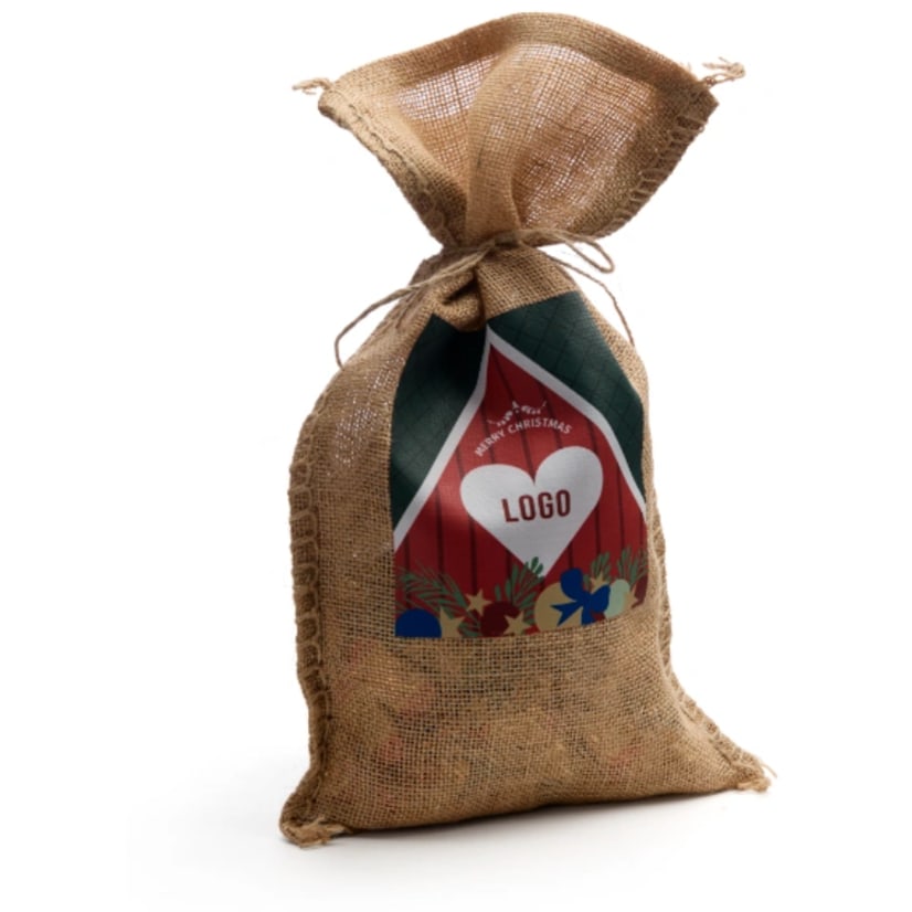 Christmas Sack - Mixad julkola, 1kg med tryck, Företagsgåvor